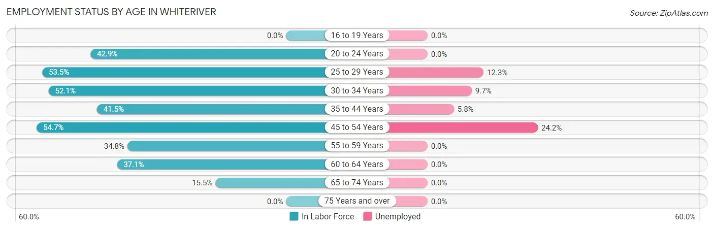 Employment Status by Age in Whiteriver