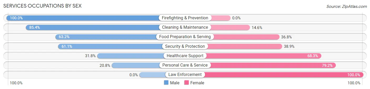Services Occupations by Sex in Wickenburg
