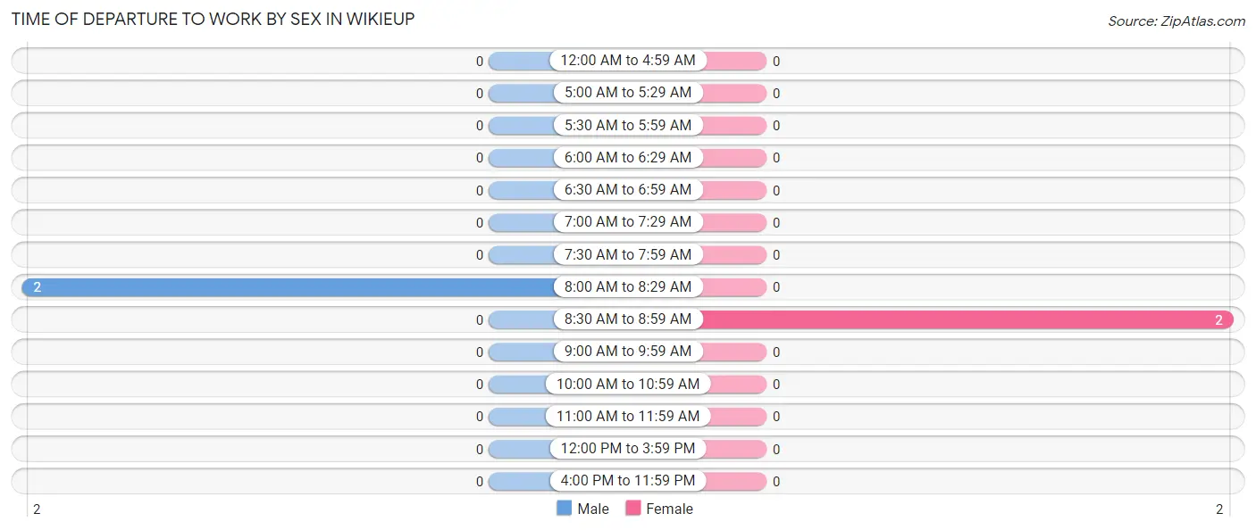 Time of Departure to Work by Sex in Wikieup