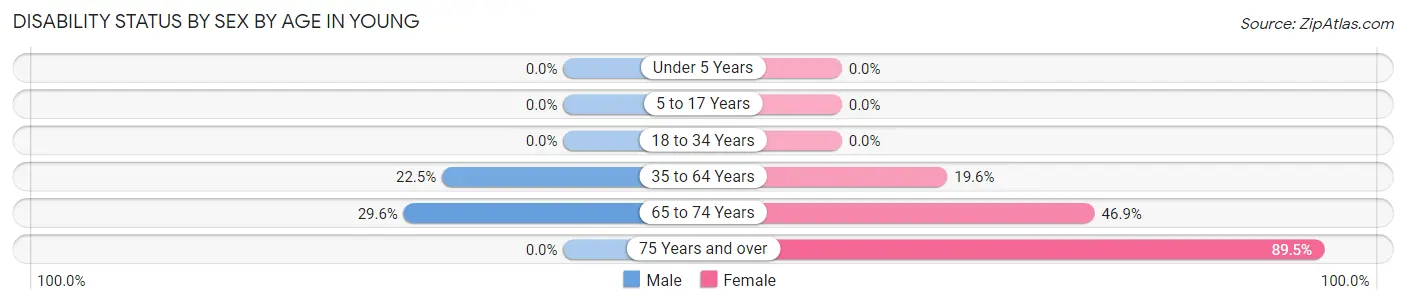 Disability Status by Sex by Age in Young