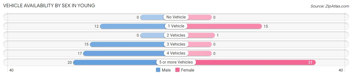 Vehicle Availability by Sex in Young