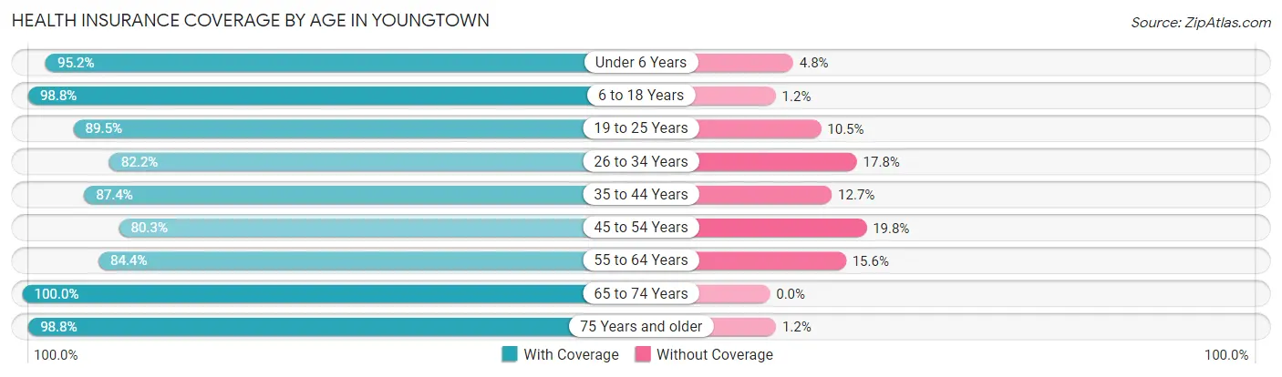 Health Insurance Coverage by Age in Youngtown