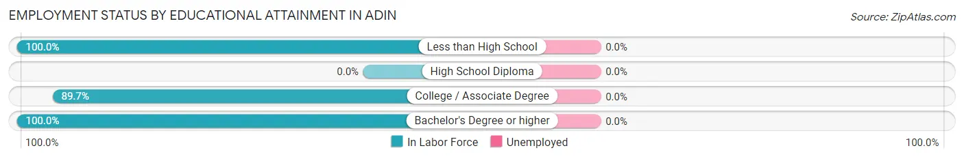 Employment Status by Educational Attainment in Adin