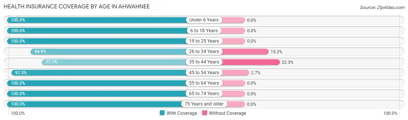 Health Insurance Coverage by Age in Ahwahnee