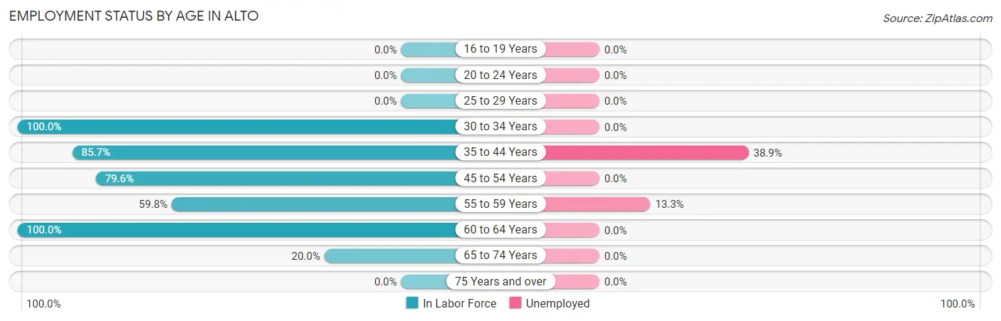 Employment Status by Age in Alto