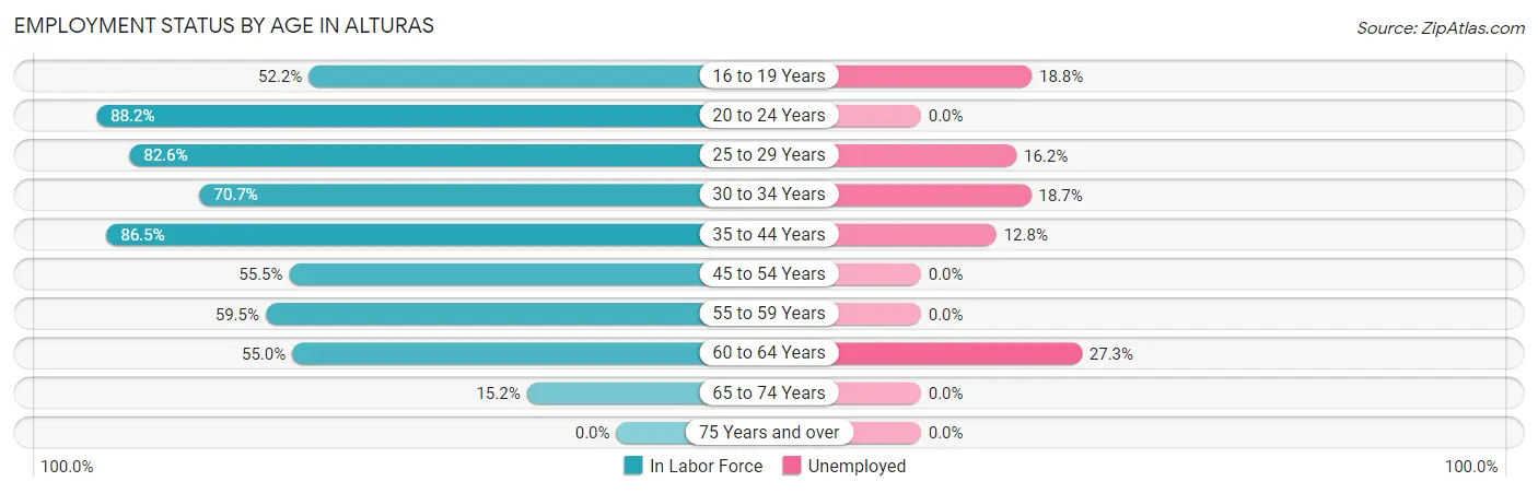 Employment Status by Age in Alturas
