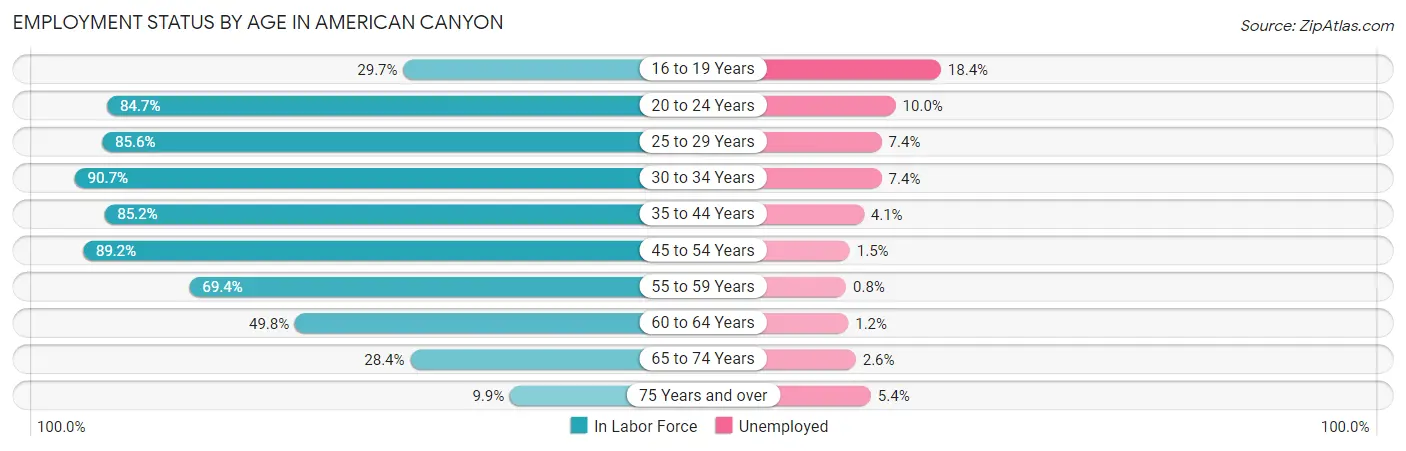 Employment Status by Age in American Canyon
