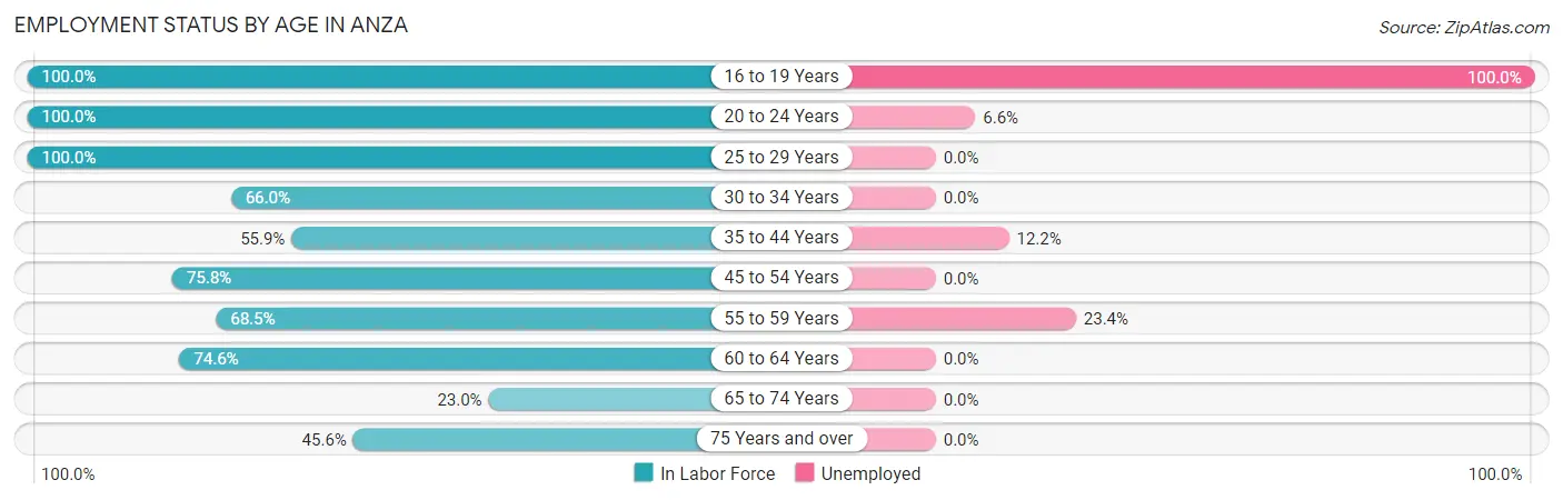 Employment Status by Age in Anza