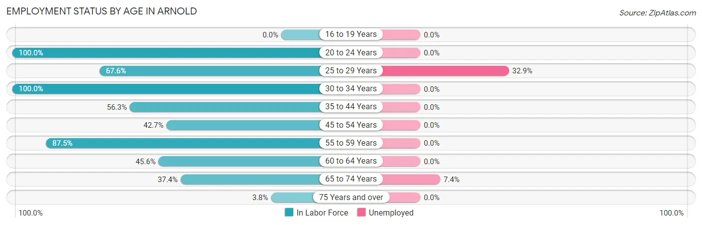 Employment Status by Age in Arnold