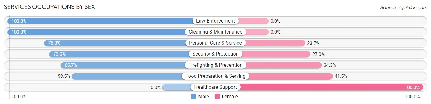 Services Occupations by Sex in Avenal