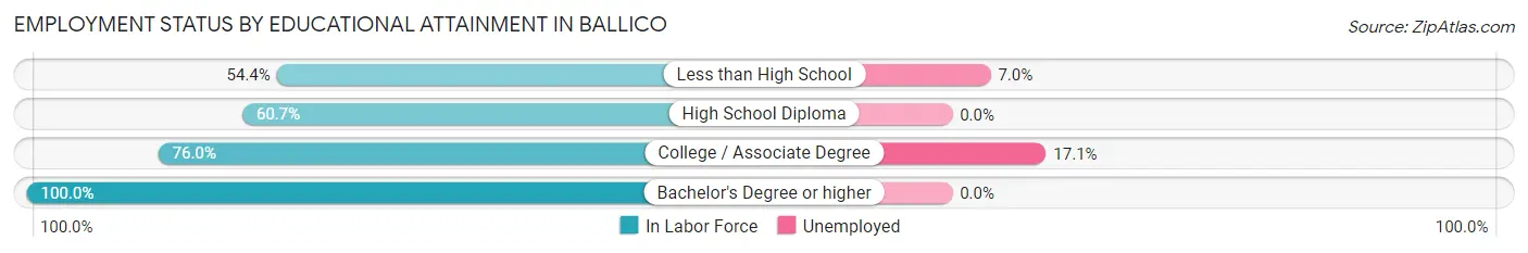Employment Status by Educational Attainment in Ballico