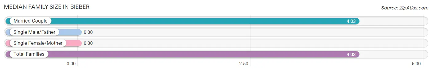 Median Family Size in Bieber