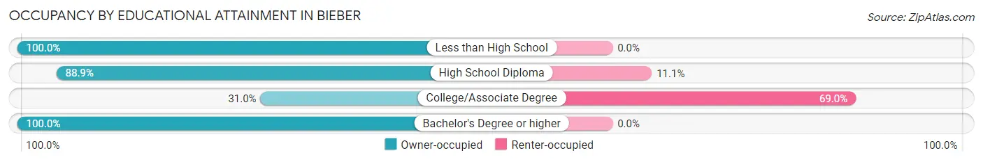 Occupancy by Educational Attainment in Bieber