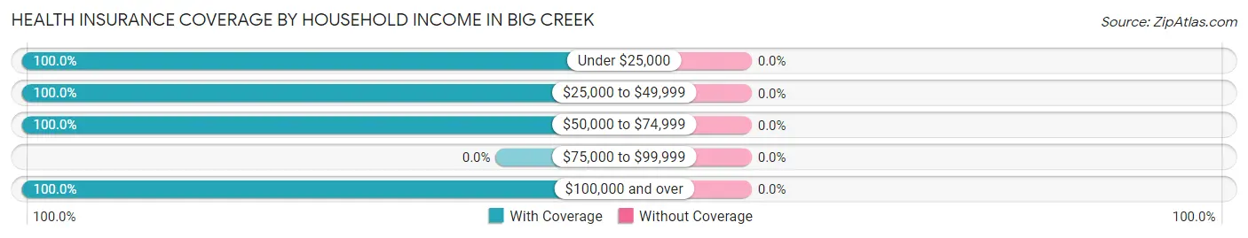 Health Insurance Coverage by Household Income in Big Creek