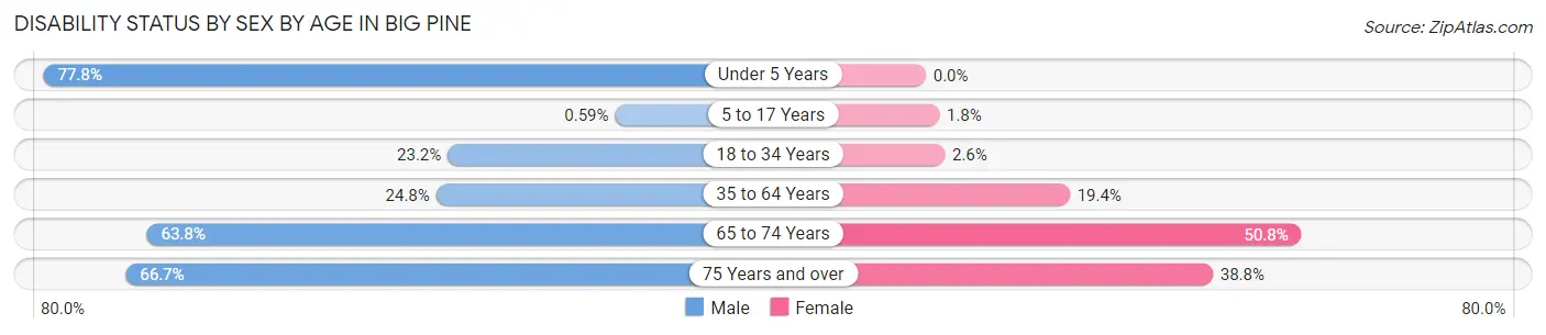 Disability Status by Sex by Age in Big Pine
