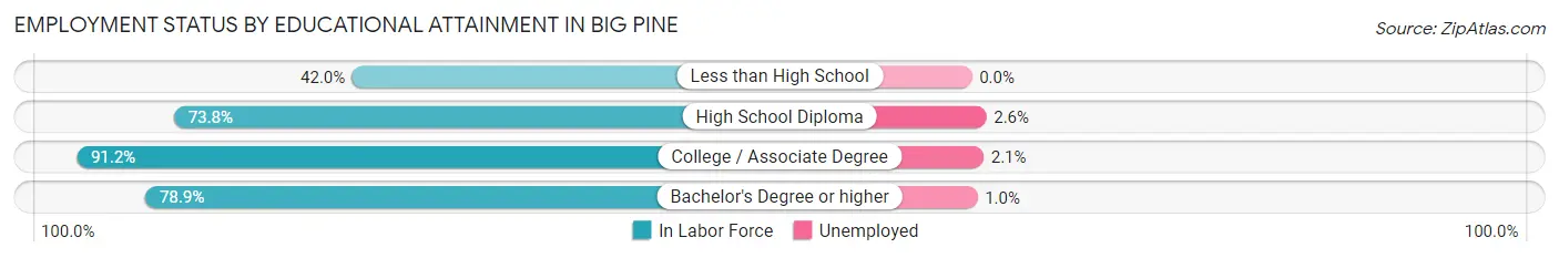 Employment Status by Educational Attainment in Big Pine