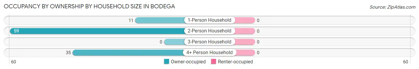 Occupancy by Ownership by Household Size in Bodega