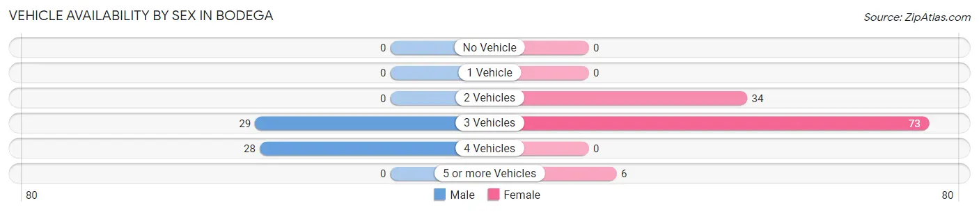 Vehicle Availability by Sex in Bodega