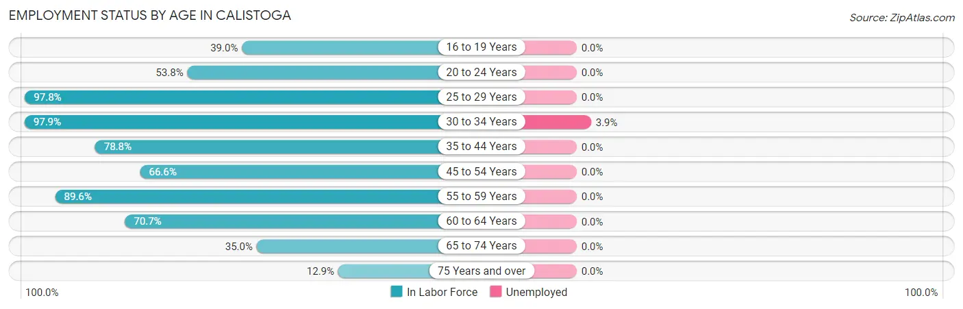 Employment Status by Age in Calistoga