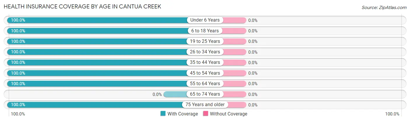 Health Insurance Coverage by Age in Cantua Creek