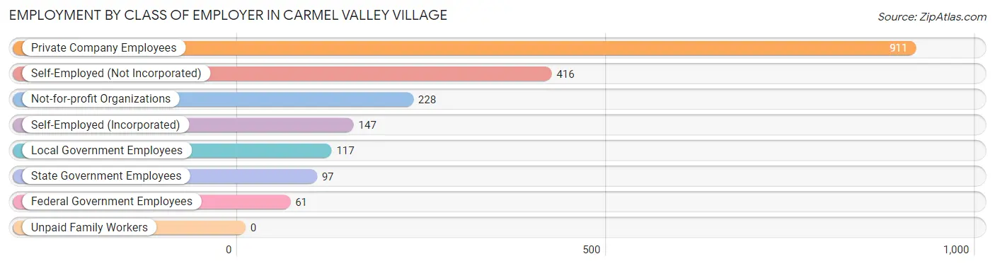 Employment by Class of Employer in Carmel Valley Village