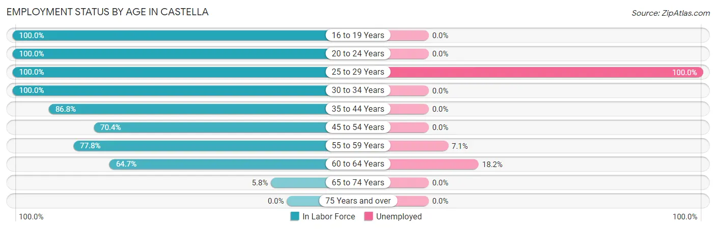 Employment Status by Age in Castella