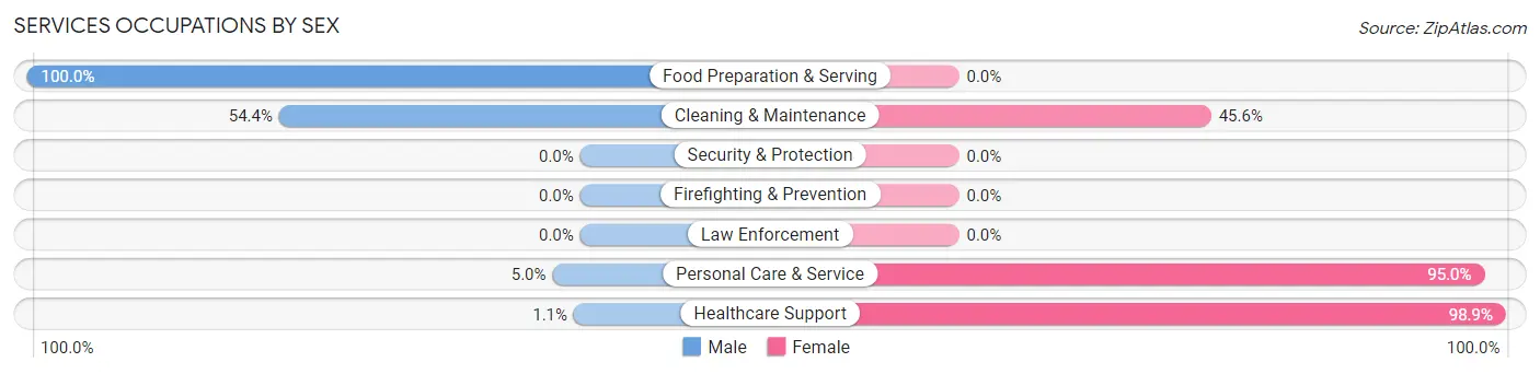 Services Occupations by Sex in Castroville