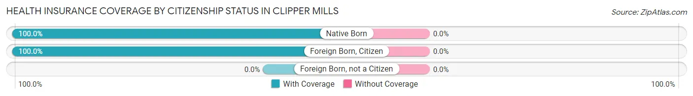 Health Insurance Coverage by Citizenship Status in Clipper Mills