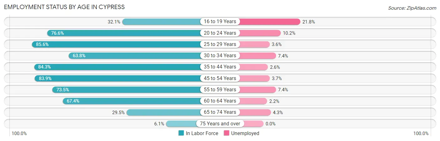 Employment Status by Age in Cypress