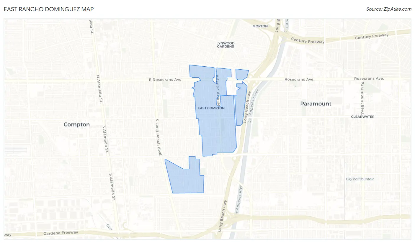 East Rancho Dominguez Map