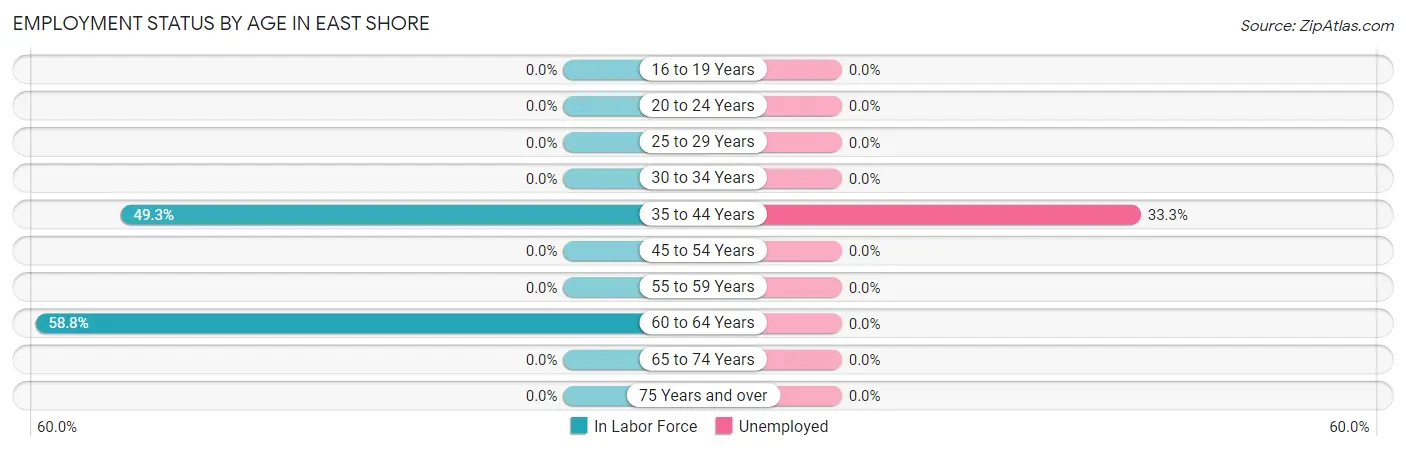 Employment Status by Age in East Shore