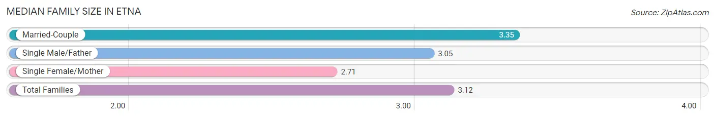 Median Family Size in Etna