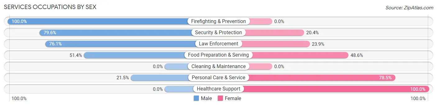 Services Occupations by Sex in Felton