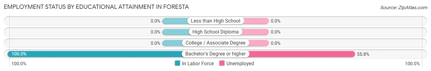 Employment Status by Educational Attainment in Foresta