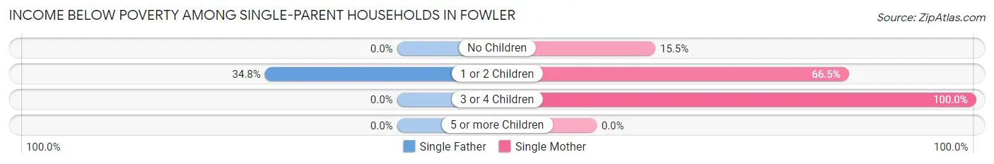 Income Below Poverty Among Single-Parent Households in Fowler