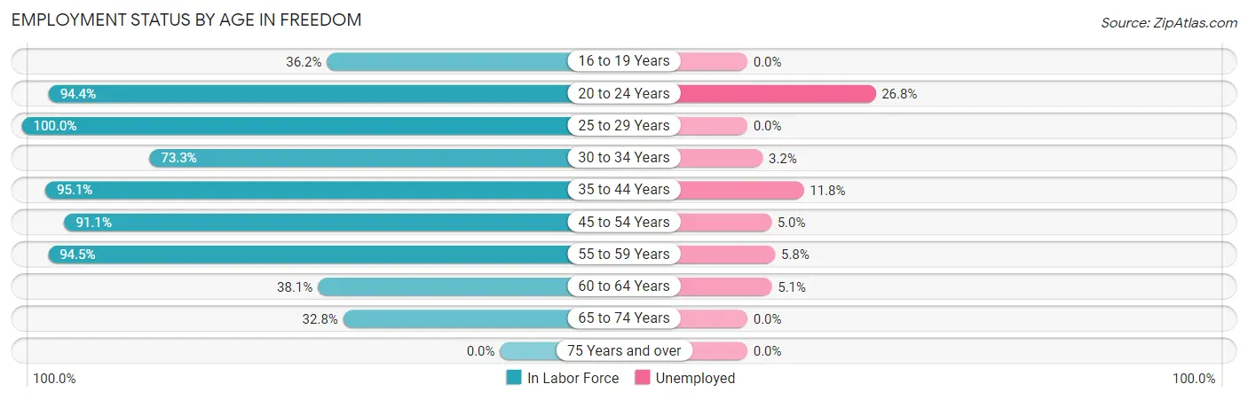 Employment Status by Age in Freedom