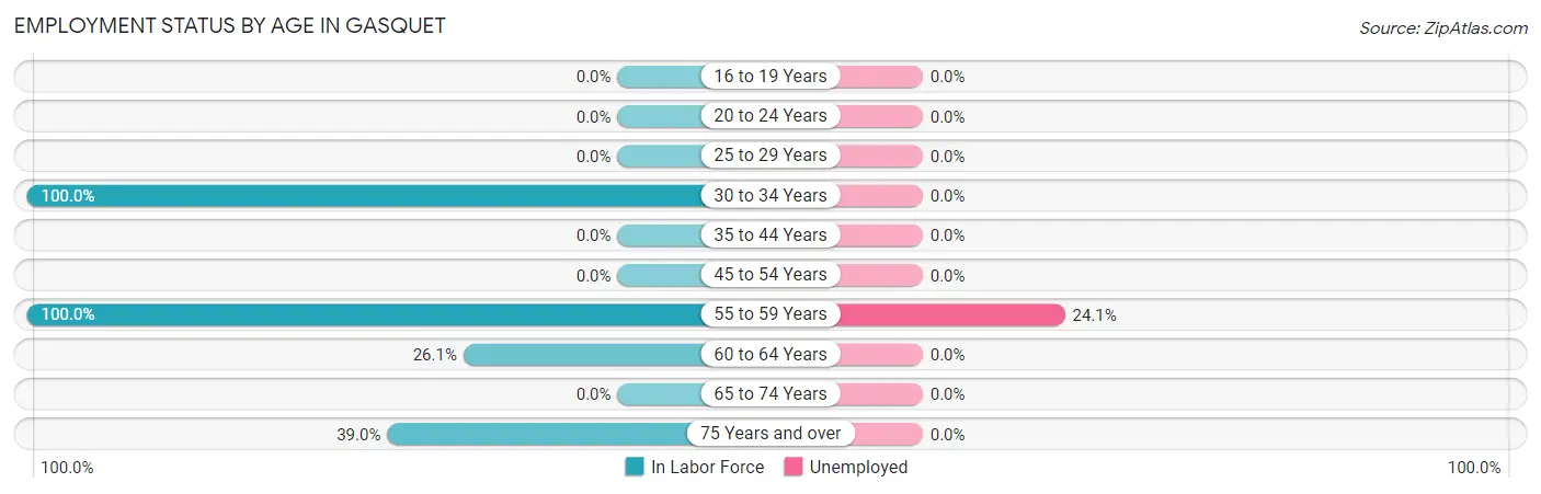 Employment Status by Age in Gasquet