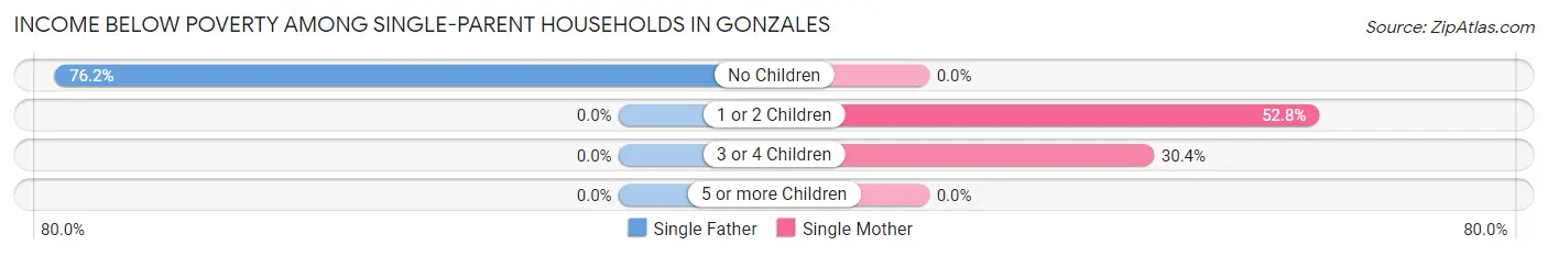 Income Below Poverty Among Single-Parent Households in Gonzales