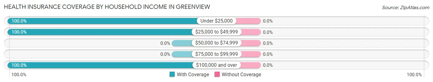 Health Insurance Coverage by Household Income in Greenview