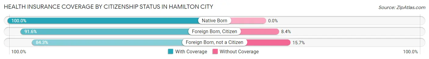 Health Insurance Coverage by Citizenship Status in Hamilton City