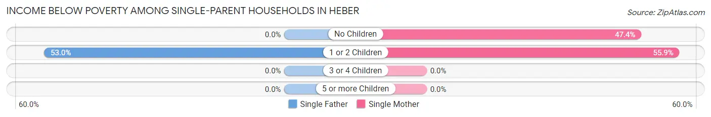 Income Below Poverty Among Single-Parent Households in Heber