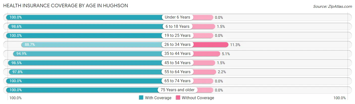 Health Insurance Coverage by Age in Hughson