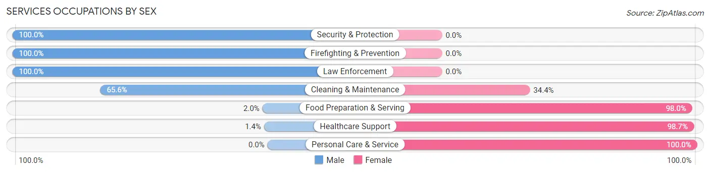 Services Occupations by Sex in Ione