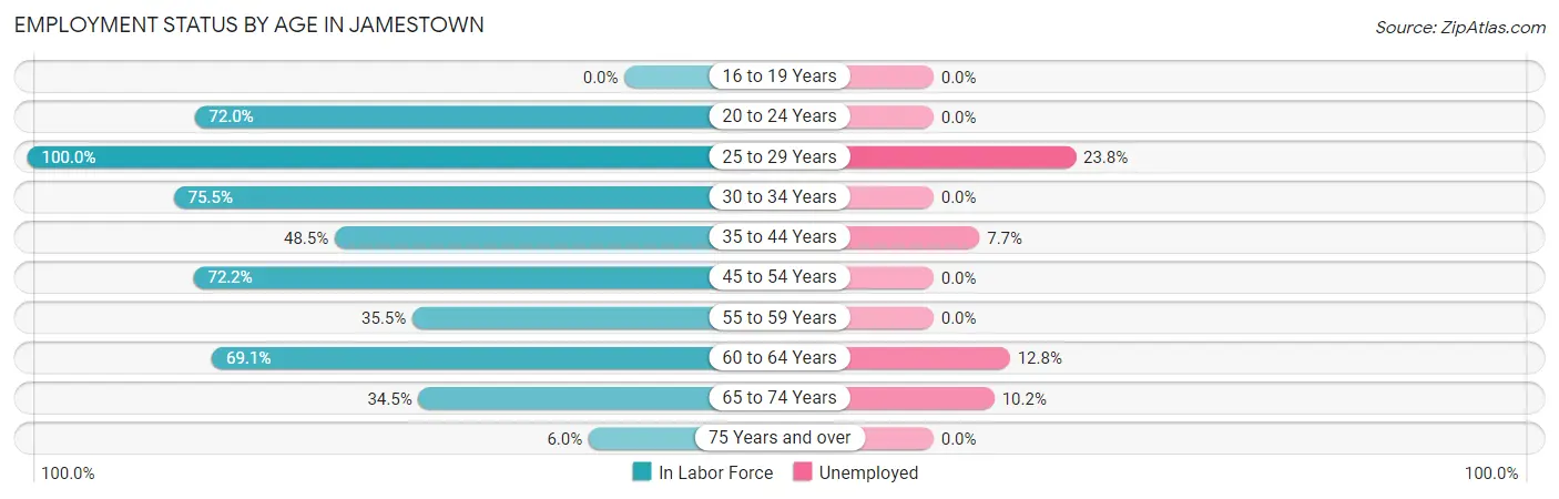 Employment Status by Age in Jamestown