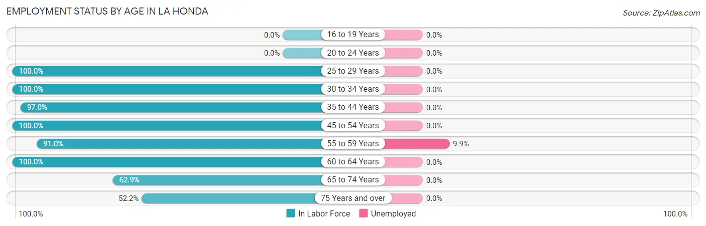 Employment Status by Age in La Honda