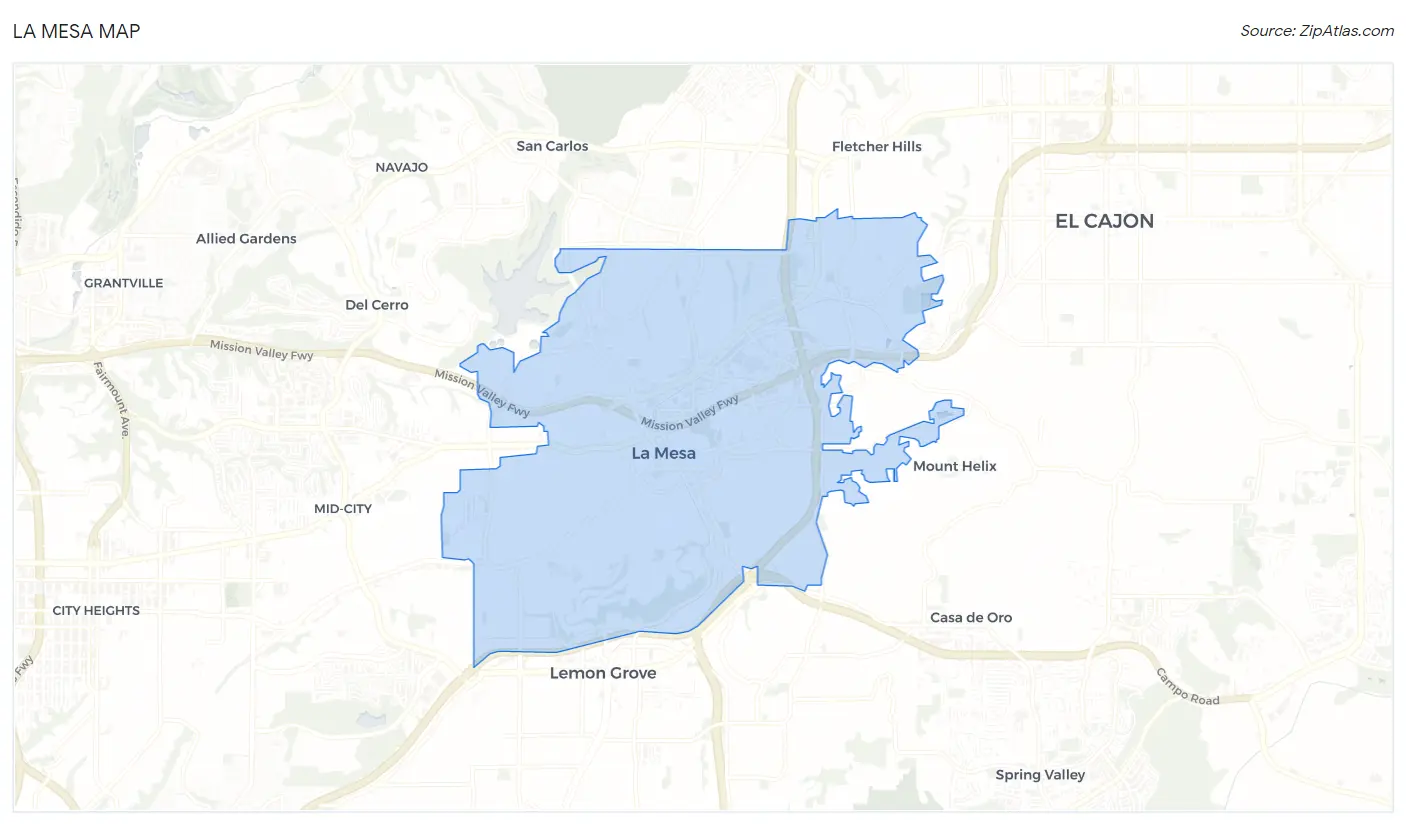 La Mesa Map