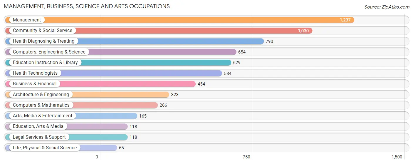 Management, Business, Science and Arts Occupations in La Palma