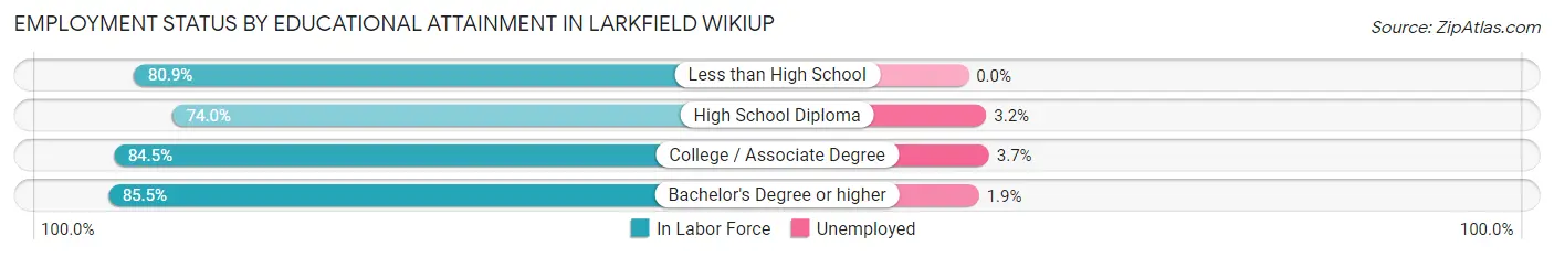 Employment Status by Educational Attainment in Larkfield Wikiup