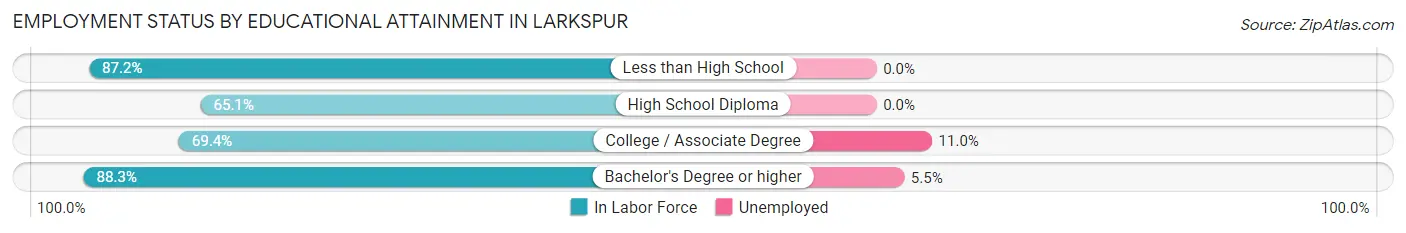 Employment Status by Educational Attainment in Larkspur