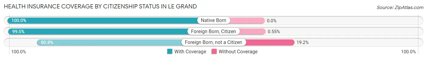 Health Insurance Coverage by Citizenship Status in Le Grand